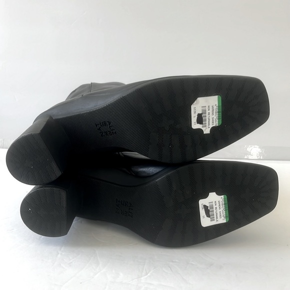 NATURALIZER Womens Black Leather Ankle Boots Chunky Block Heel Shoes Size 11 NWT - Picture 8 of 8